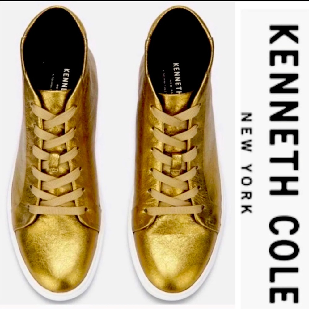 Brand New! Kenneth Cole Gold High Top Sneakers